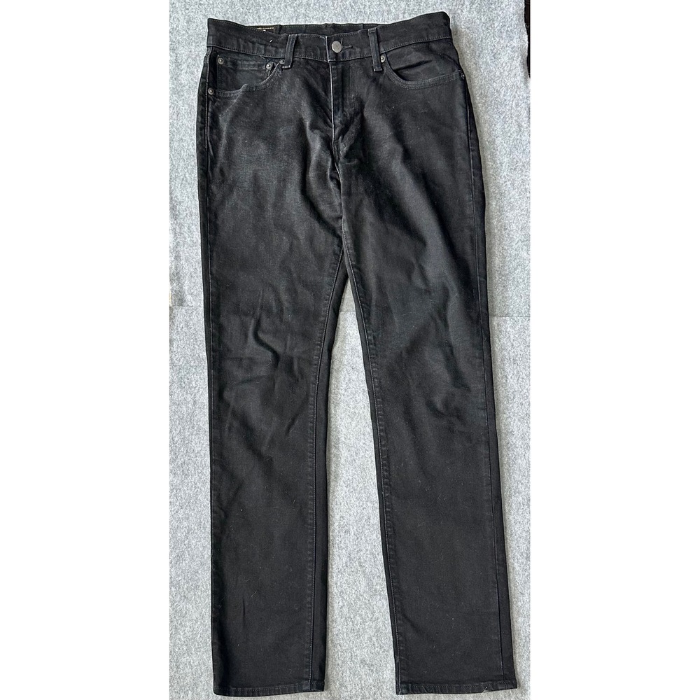 Levis Premium 511 Slim Fit Mens Black Jeans Big E 31x34 Cotton Lyocell Blend